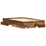 Bed Frame With Drawers Old Wood 120X200 Cm Engineered Wood