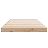 Floor Bed Frame White 100X220 Cm Solid Wood Pine