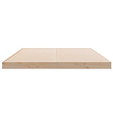 Floor Bed Frame White 140X220 Cm Solid Wood Pine