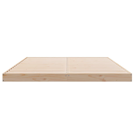 Floor Bed Frame White 140X220 Cm Solid Wood Pine