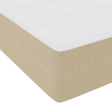 Box Spring Bed With Mattress Light Green Grey 80X200 Cm Corduroy Fabric