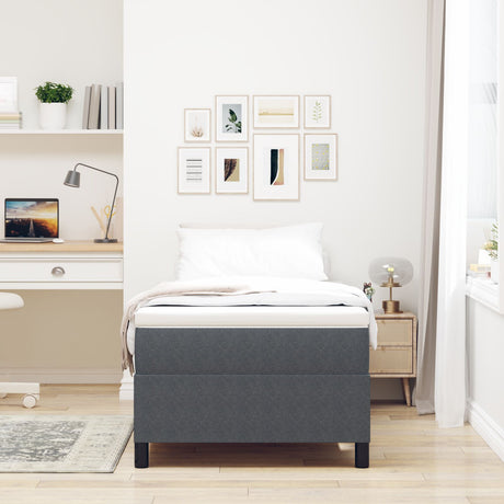 Box Spring Bed With Mattress Dark Grey 80X200 Cm Corduroy Fabric