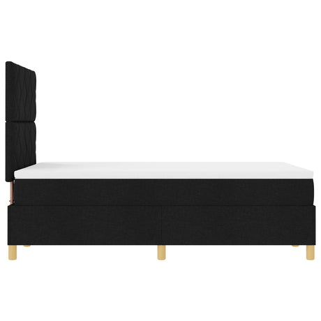 Box Spring Bed With Mattress & Led Black 120X190 Cm Fabric