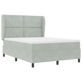 Box Spring Bed With Mattress Light Grey 160X200 Cm Velvet