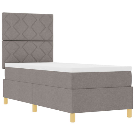 Box Spring Bed With Mattress Taupe 80X200 Cm Fabric