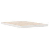 Floor Bed Frame White 140X210 Cm Solid Wood Pine