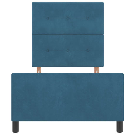 Bed Frame Dark Blue 90X200 Cm Velvet