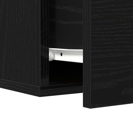 Bedside Cabinet Wall-Mounted Black Oak 35X35X20 Cm