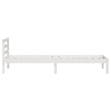 Bed Frame With Headboard White 90X210 Cm Solid Wood Pine