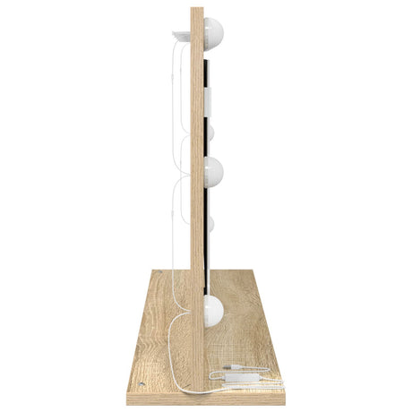 Vanity Mirror Sonoma Oak Engineered Wood, Glass 80 X 45 X 18 Cm
