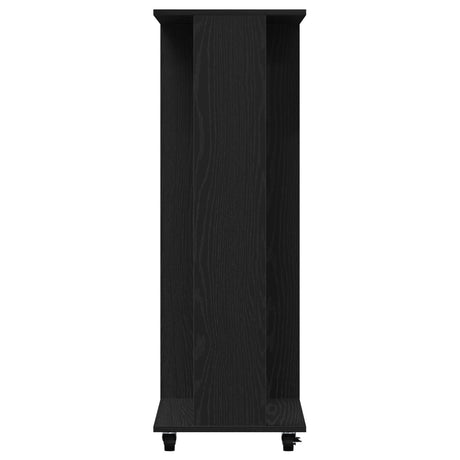 Wardrobe With Wheels Black Oak 102X38X110 Cm Engineered Wood