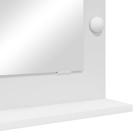 Vanity Mirror With Led Lights White 70X50X18 Cm