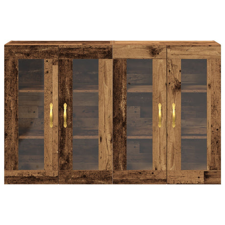 Wall Mounted Cabinets 2 Pcs Old Wood 69,5X34X90 Cm Engineered Wood