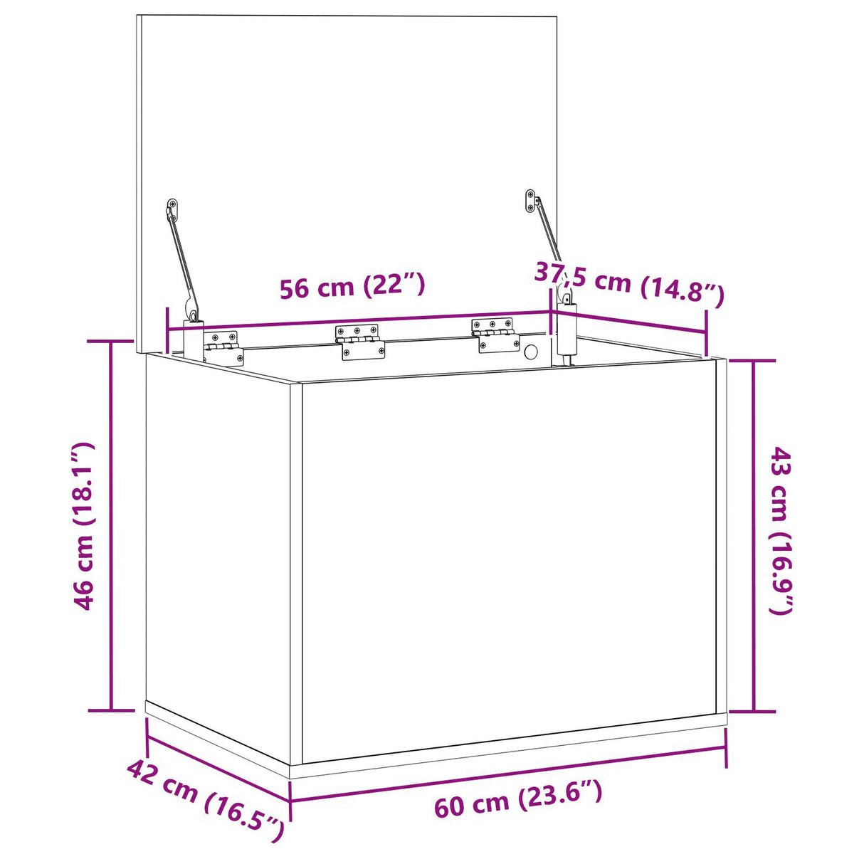 Storage Box With Lid Old Wood 60X42X46 Cm Engineered Wood