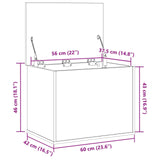 Storage Box With Lid Old Wood 60X42X46 Cm Engineered Wood
