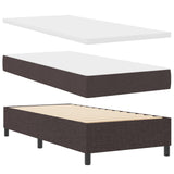 Box Spring Bed With Mattress & Led Dark Brown 90X190 Cm Fabric