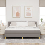 Box Spring Bed With Mattress Taupe 180X200 Cm Fabric,  Headboard Diamond Blocks Design Taupe 180 Cm Fabric