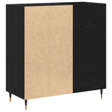 Record Cabinet Black Oak 84,5X38X89 Cm Engineered Wood