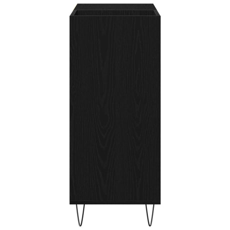 Record Cabinet Black Oak 84.5X38X90 Cm Engineered Wood