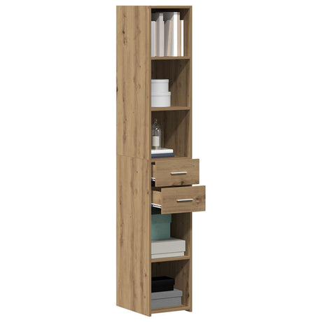 Highboard Black Oak 30X42,5X185 Cm Engineered Wood