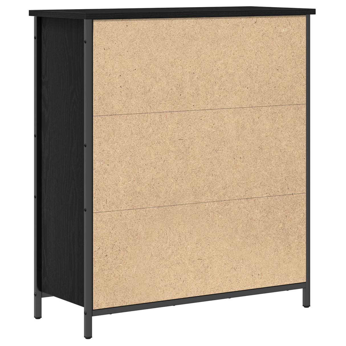 Sideboard Black Oak 70X30X80 Cm Engineered Wood And Steel