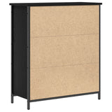 Sideboard Black Oak 70X30X80 Cm Engineered Wood And Steel