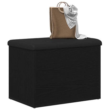 Storage Bench Black Oak 60X40X45 Cm Engineered Wood