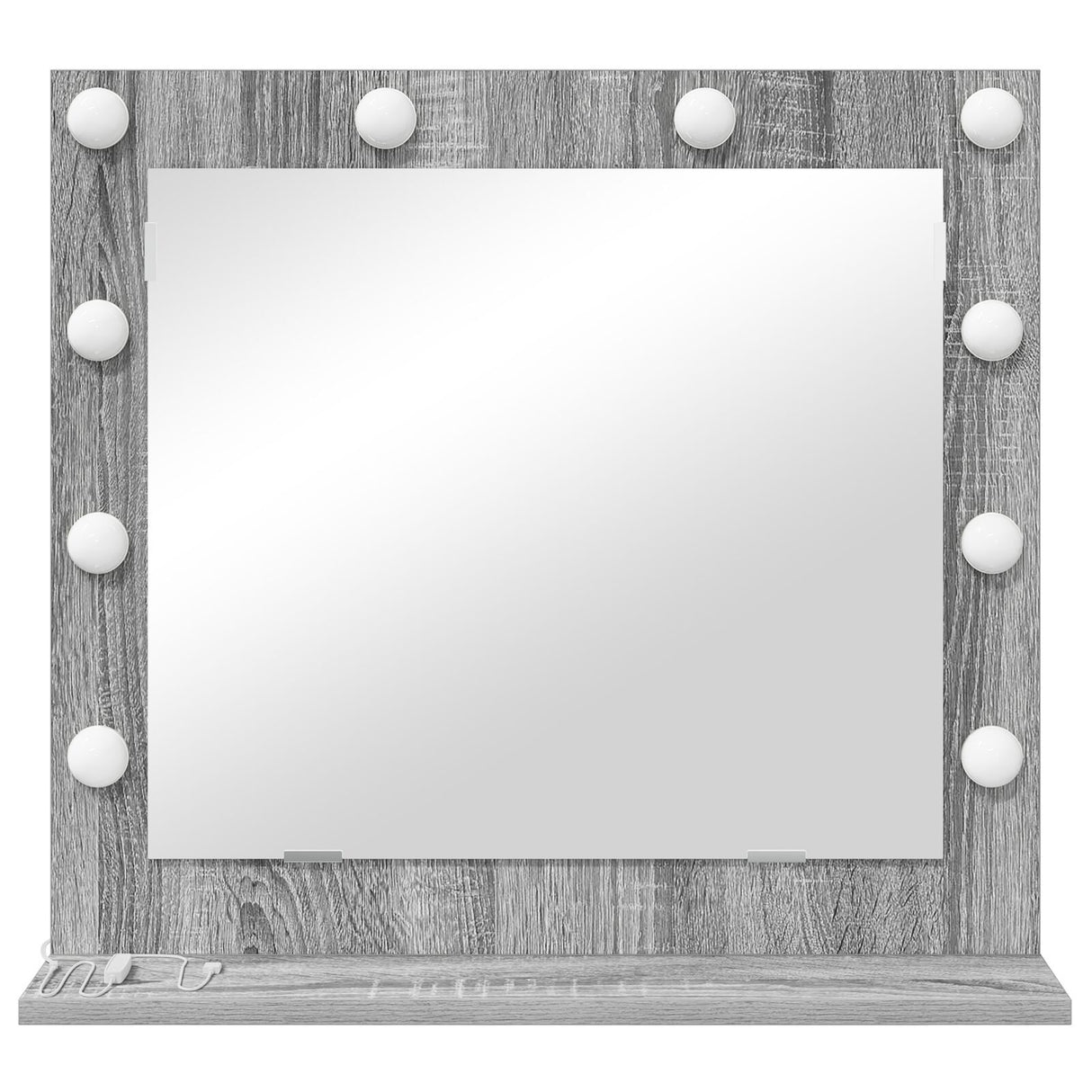 Vanity Mirror With Led Lights Grey Sonoma 60X55X18 Cm