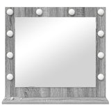Vanity Mirror With Led Lights Grey Sonoma 60X55X18 Cm