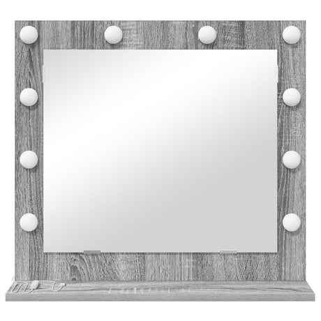 Vanity Mirror With Led Lights Grey Sonoma 60X55X18 Cm