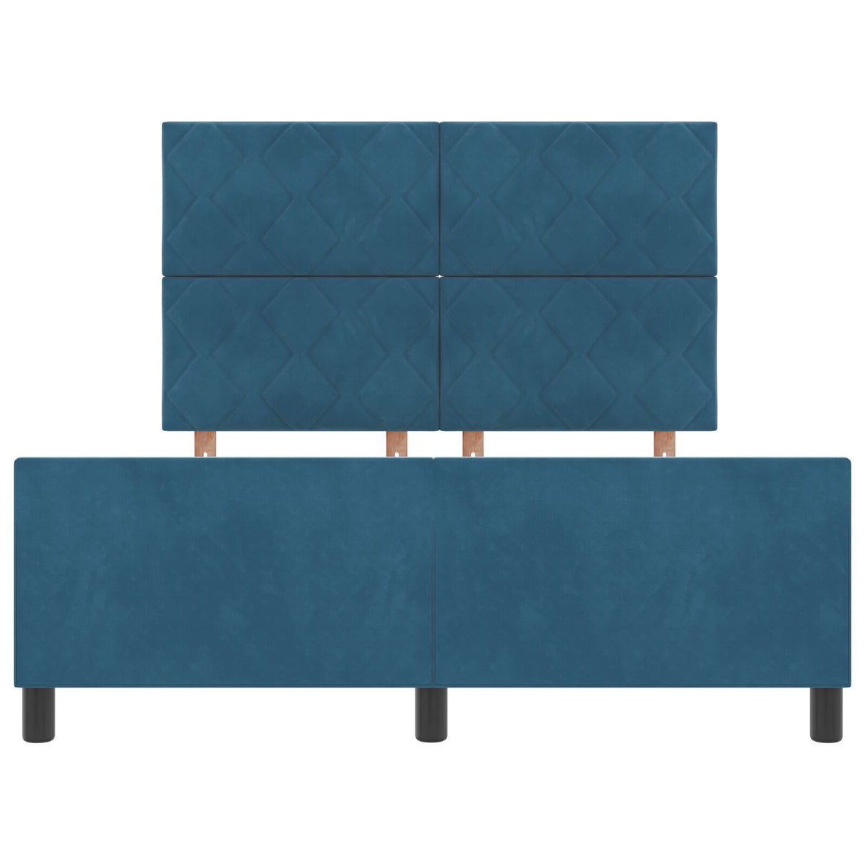 Bed Frame Dark Blue 140X200 Cm Velvet
