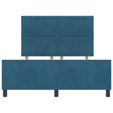 Bed Frame Dark Blue 140X200 Cm Velvet