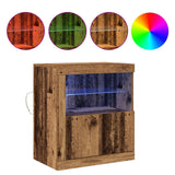 Sideboard With Led Lights Old Wood 60,5X37X67 Cm