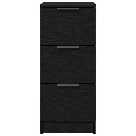 Sideboards 2 Pcs Black Oak 30X30X70 Cm Engineered Wood
