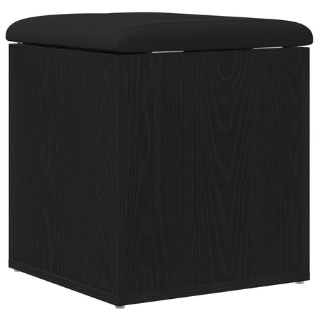 Storage Bench Black Oak 42X42X45 Cm Solid Wood