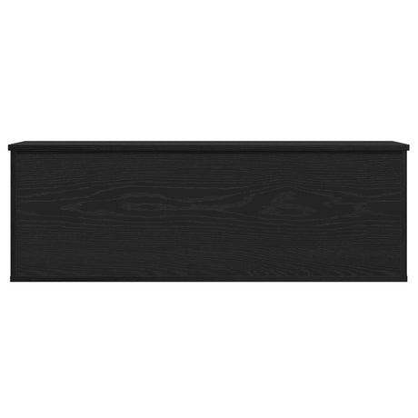 Storage Box In Black Oak - 102X35X35 Cm, Made From Engineered Wood