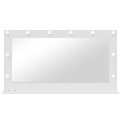 Vanity Mirror With Led Lights White 100X55X18 Cm