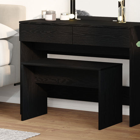 Dressing Stool Black Oak 70X35X45 Cm Engineered Wood