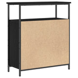 Wall-Mounted Cabinet Black Oak 69,5X34X90 Cm Engineered Wood