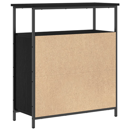 Wall-Mounted Cabinet Black Oak 69,5X34X90 Cm Engineered Wood