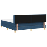 Box Spring Bed With Mattress Blue 180X200 Cm Fabric,  Headboard Button Tufted Blue 180 Cm Fabric