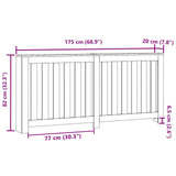 Radiator Cover Black Oak 175X20X82 Cm Engineered Wood
