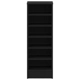 Shoe Cabinet In Black Oak - 31.5 X 35 X 90 Cm Made From Engineered Wood