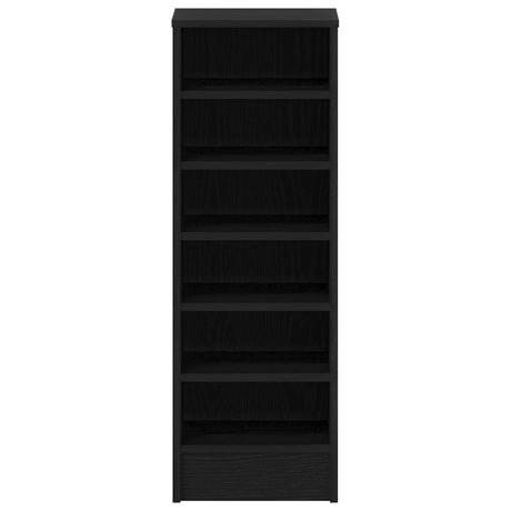 Shoe Cabinet In Black Oak - 31.5 X 35 X 90 Cm Made From Engineered Wood
