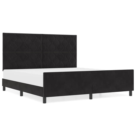 Bed Frame Black 180X200 Cm Velvet