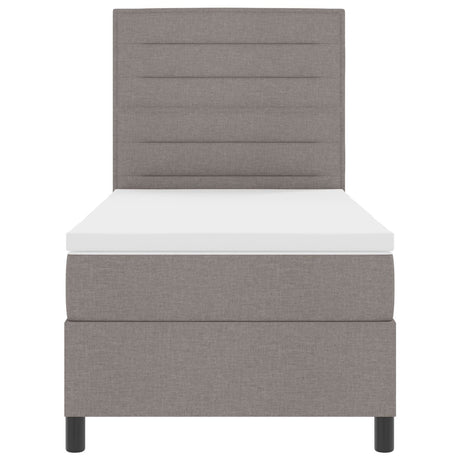 Box Spring Bed With Mattress Taupe 80X200 Cm Fabric