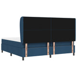 Box Spring Bed With Mattress - Blue, 200X200 Cm, Fabric
