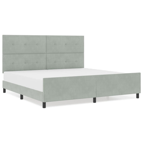Bed Frame Light Grey 200X200 Cm Velvet