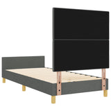 Bed Frame Dark Grey 100X200 Cm Fabric