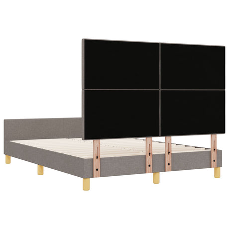 Bed Frame Taupe 140X200 Cm Fabric
